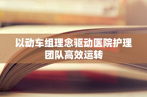以动车组理念驱动医院护理团队高效运转