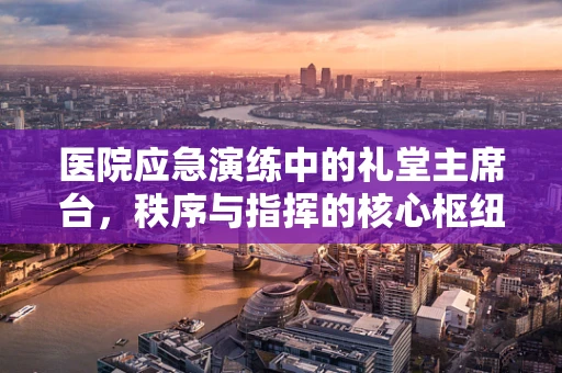 医院应急演练中的礼堂主席台，秩序与指挥的核心枢纽