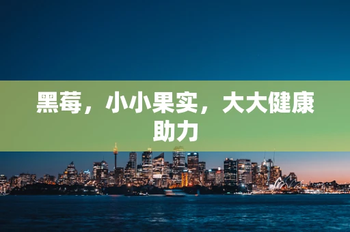 黑莓，小小果实，大大健康助力